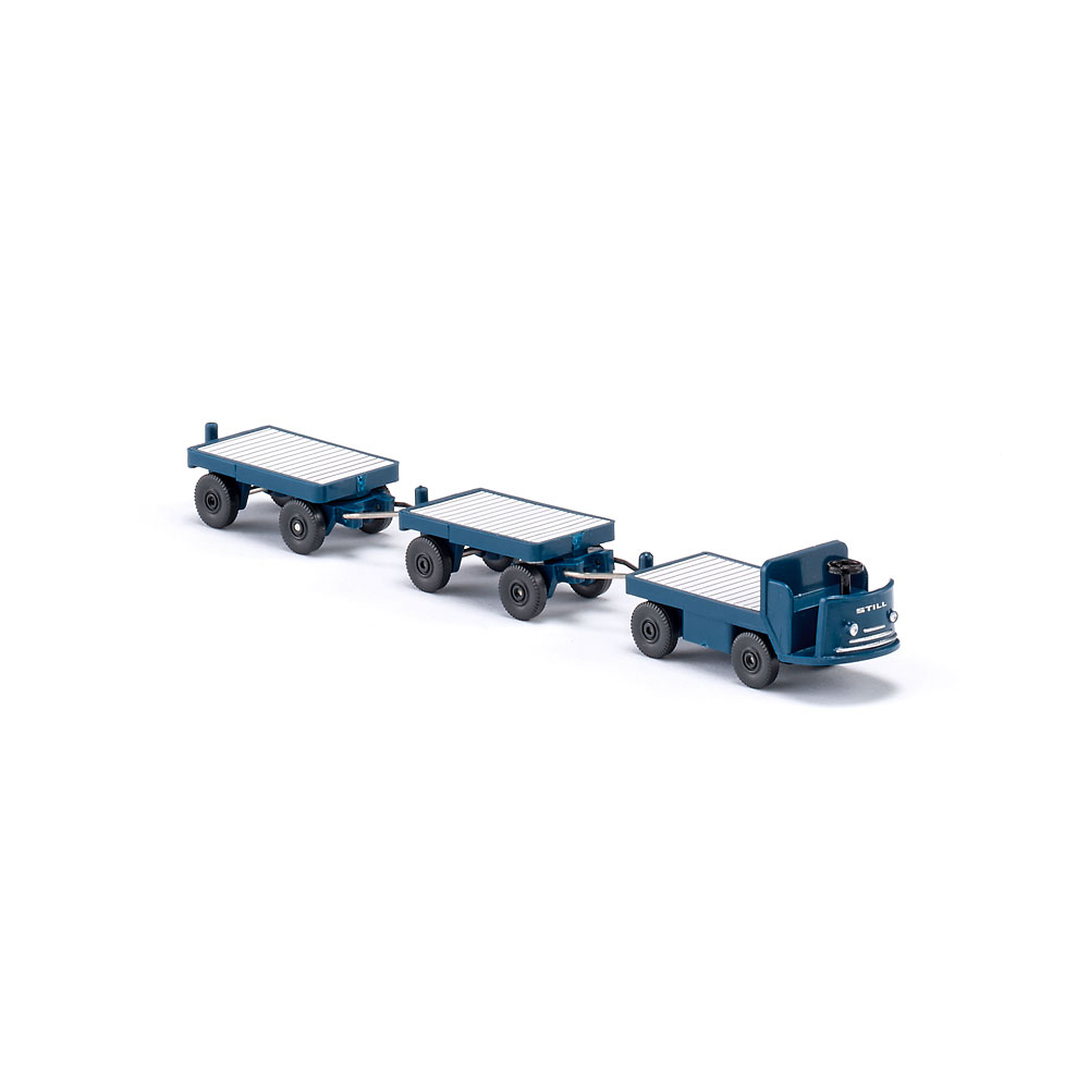 Wiking 116004 | Elektrokarren mit Anhängern | grünblau | 1:87