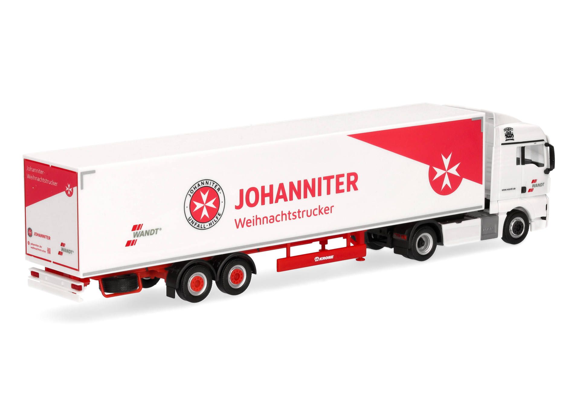 Herpa 318150 | MAN TGX XLX Euro6c Koffer-Sattelzug | Wandt/Johanniter Weihnachtstruck | 1:87