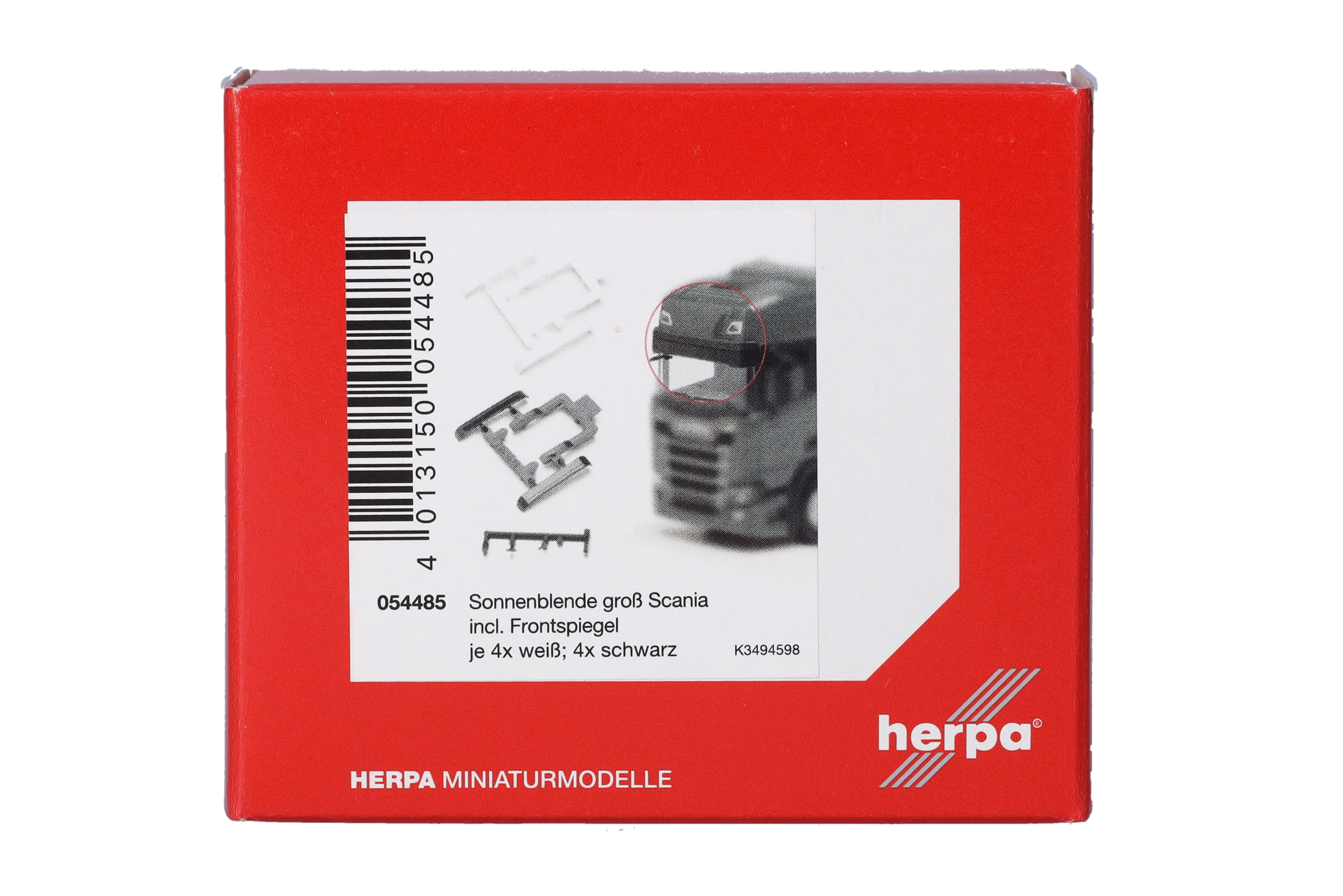 Herpa Zubehör 054485 | Sonnenblende groß |  Scania CR/CS | 4x schwarz/4x weiß | 1:87