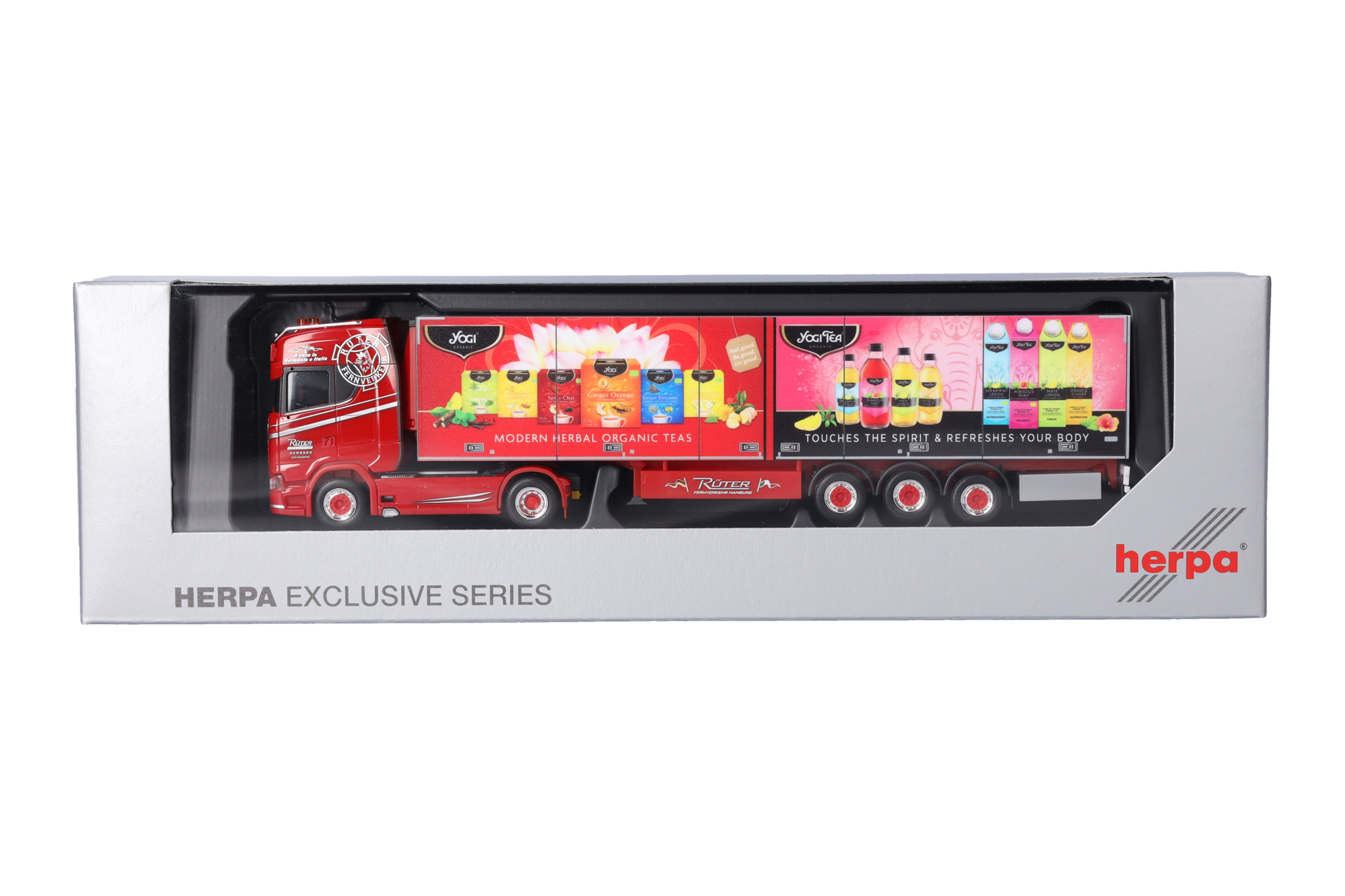 Herpa 943895 | Scania CS 20 Hochdach | Kühlkoffer-Sattelzug | Rüter/Yogi | 1:87