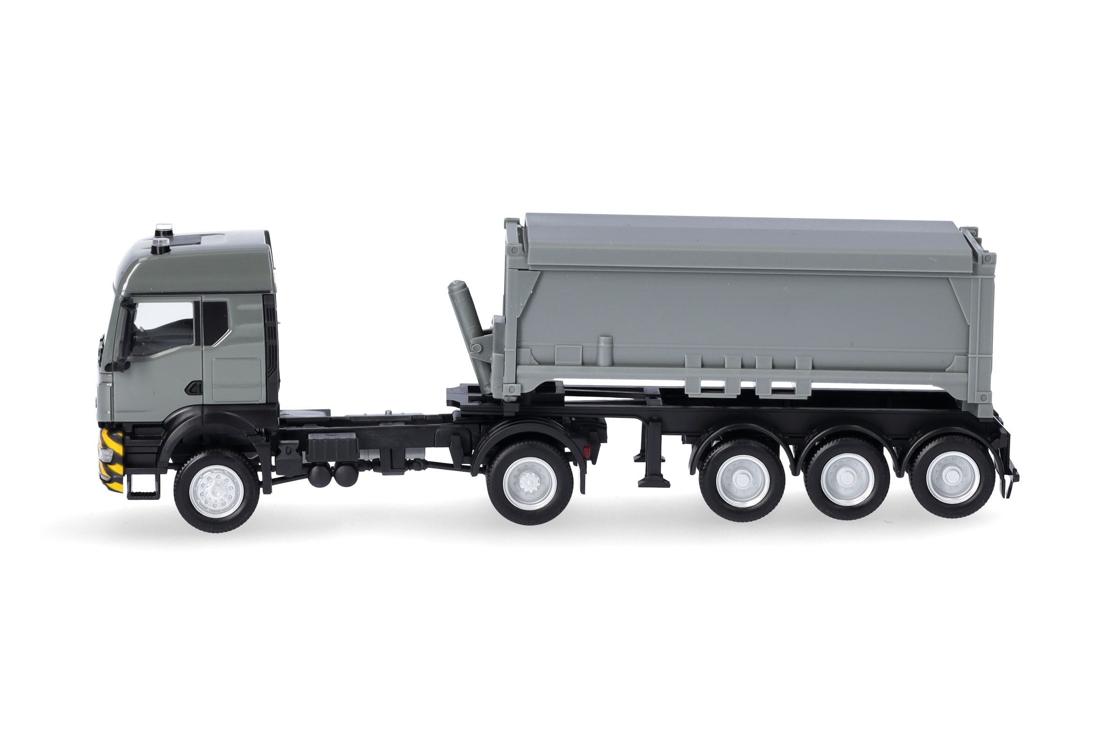 Herpa 318341 | MAN TGS TM (Bau und Allrad) | Abraumcontainer-Sattelzug | grau/gelb | 1:87