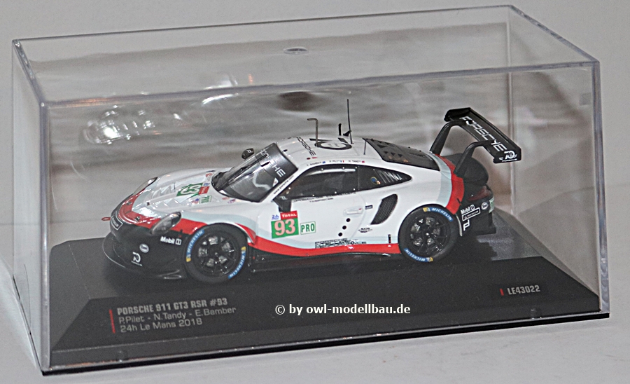ixo Models LE43022 - Porsche 911 (991) GT3 RSR - #93 - 24h LeMans - 2018. 1:43