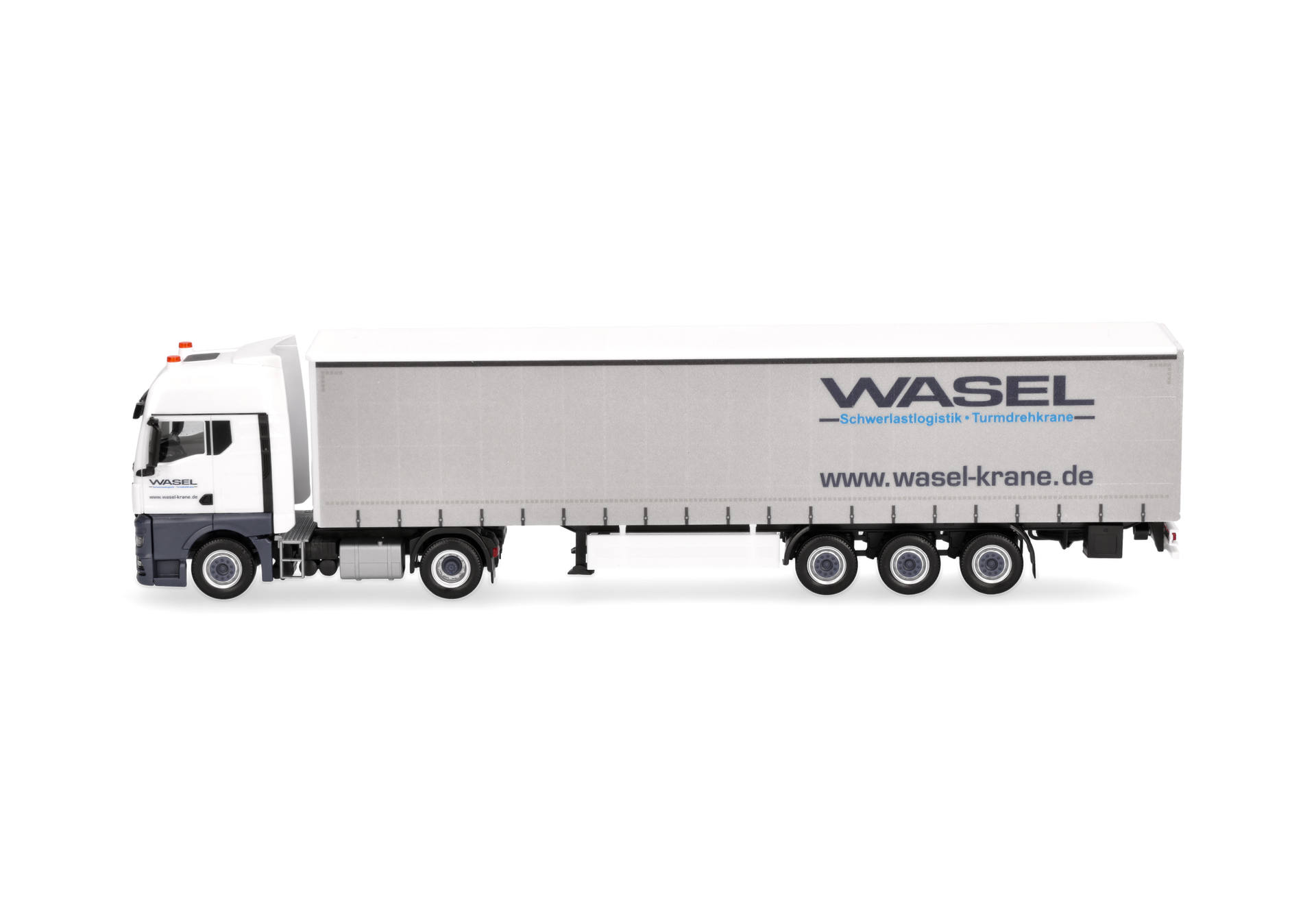 Herpa 321235 | MAN TGX GX Gardinenplanen-Sattelzug | Wasel | 1:87