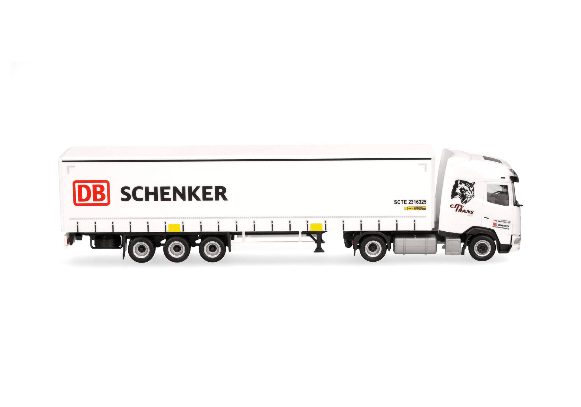 Herpa 318013 | DAF XG Gardinenplanen-Sattelzug | DB Schenker/City Trans Harz | 1:87
