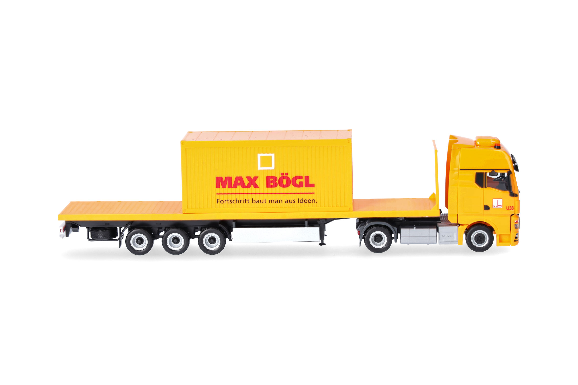 Herpa 318556 | MAN TGX GX Flachbett-Sattelzug mit Bürocontainer | Max Bögl | 1:87