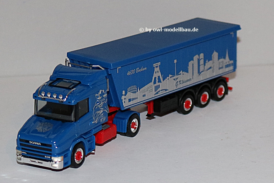 Herpa 945714 - Scania Hauber Kipp-Sattelzug - Günter Klüsener Bochum. 1:87