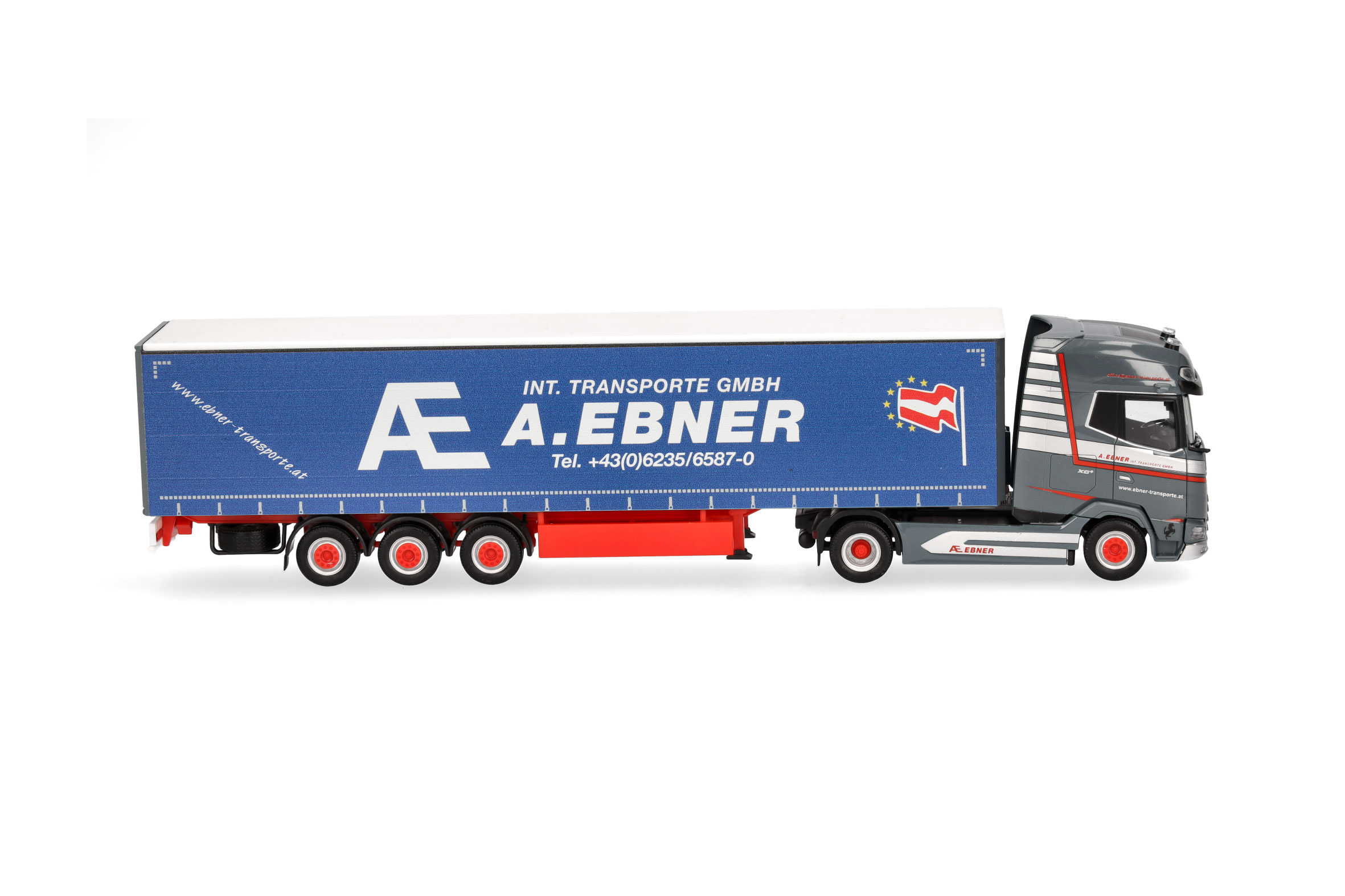 Herpa 318693 | DAF XG+ Gardinenplanen-Sattelzug | A. Ebner | 1:87