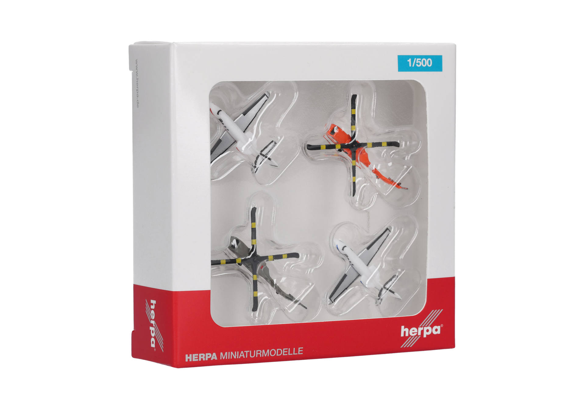 Herpa Wings 535939-001 | Helicopter and Bizjet set (2+2) | 1:500