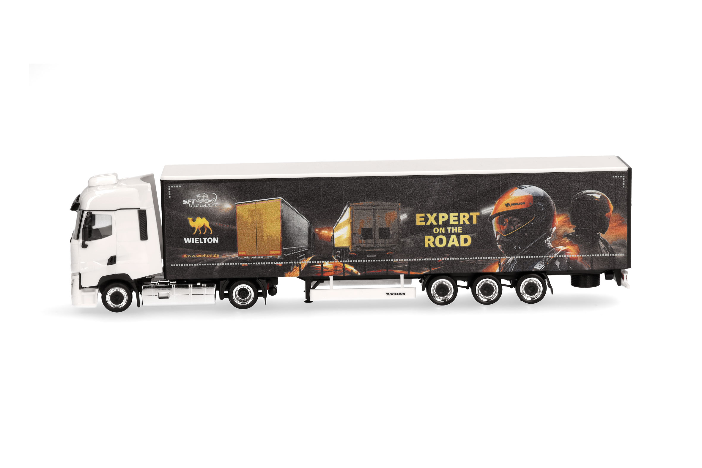 Herpa 317467 | Renault T facelift | Lowlinergradinenplanen-Sattelzug | SFT/Wielton | 1:87