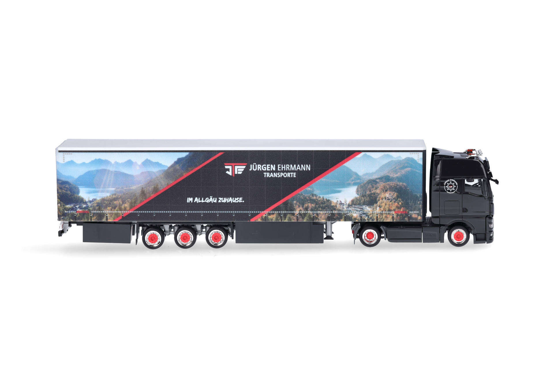 Herpa 317511 | MAN TGX GX | 15m Lowliner-Gardinenplanensattelzug | Jürgen Ehrmann Transporte | 1:87
