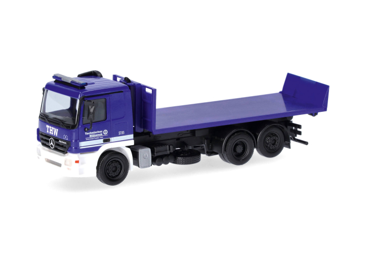 Herpa 322201 | MB Actros Wechsellader-LKW mit Abrollflat "THW Frankfurt/Main" | 1:87