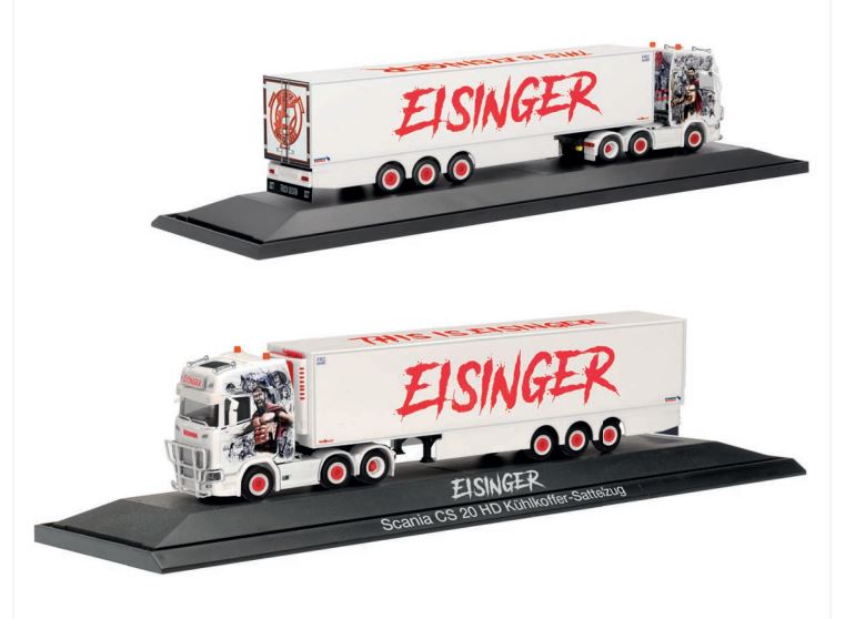 Herpa 122306 | Scania CS 20 HD Kühlkoffer-Sattelzug | Eisinger | 1:87