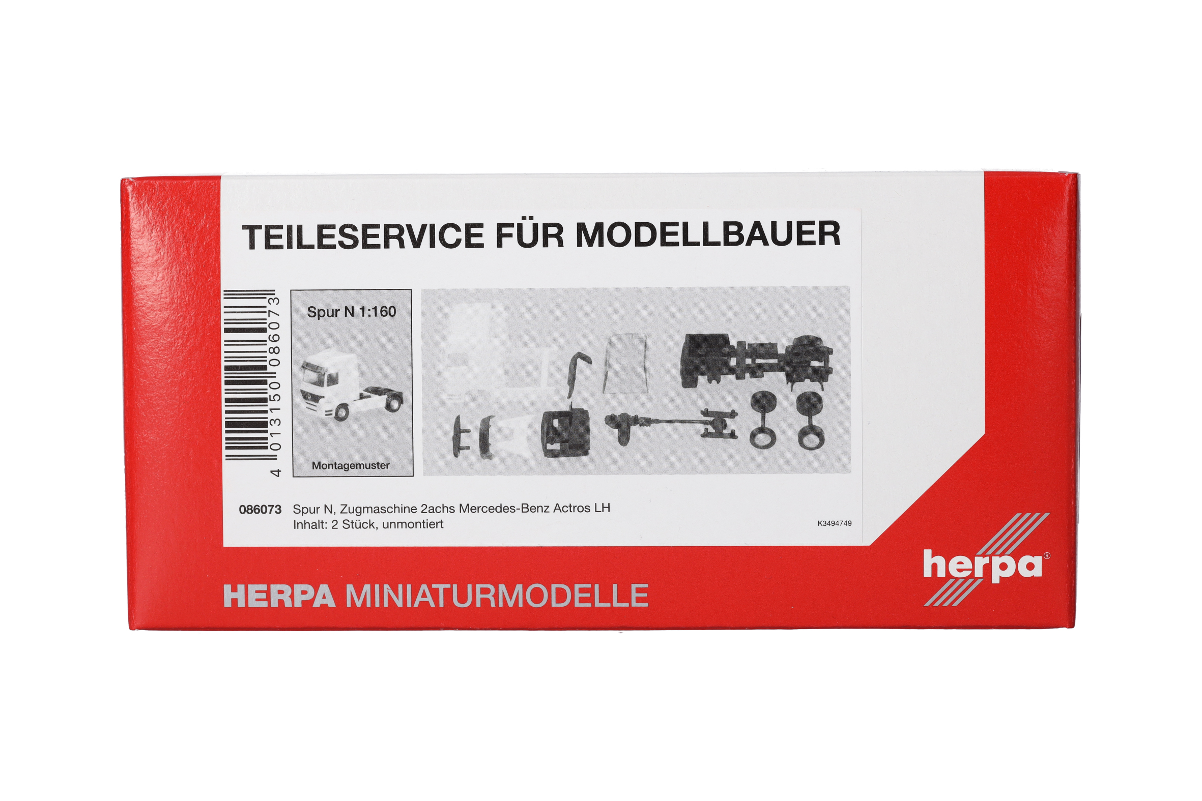 Herpa Teileservice 086073 | Zugmaschine 2achs Mercedes-Benz Actros LH (1996) | Spur N | 1:160