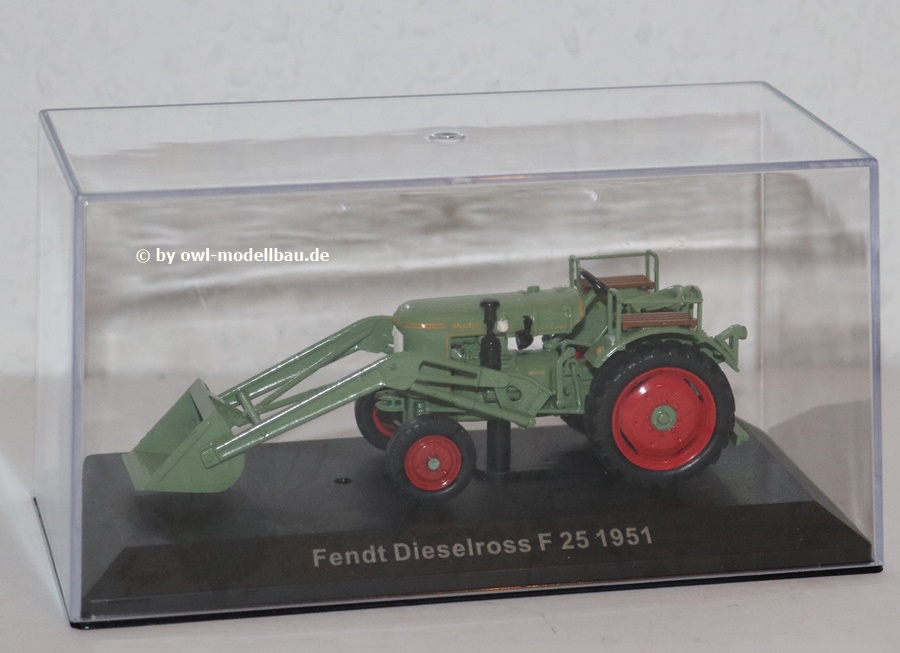 Atlas/Hachette G1627076 - Fendt Dieselross F25 (1951) mit Frontlader. 1:43