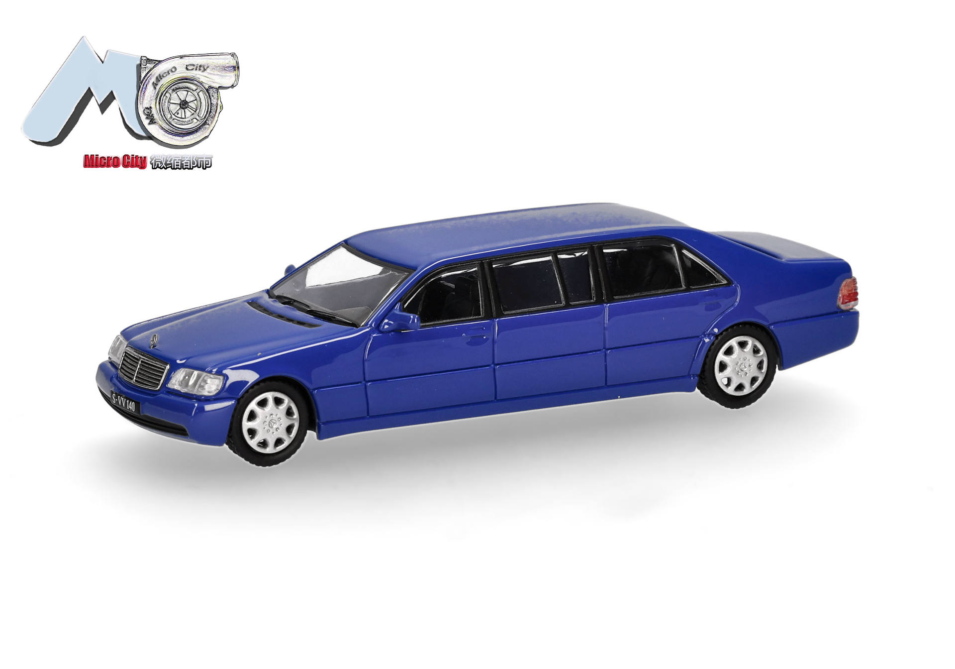 Herpa MicroCity 87MC000105 | Mercedes-Benz S600 Pullmann | blau | 1:87