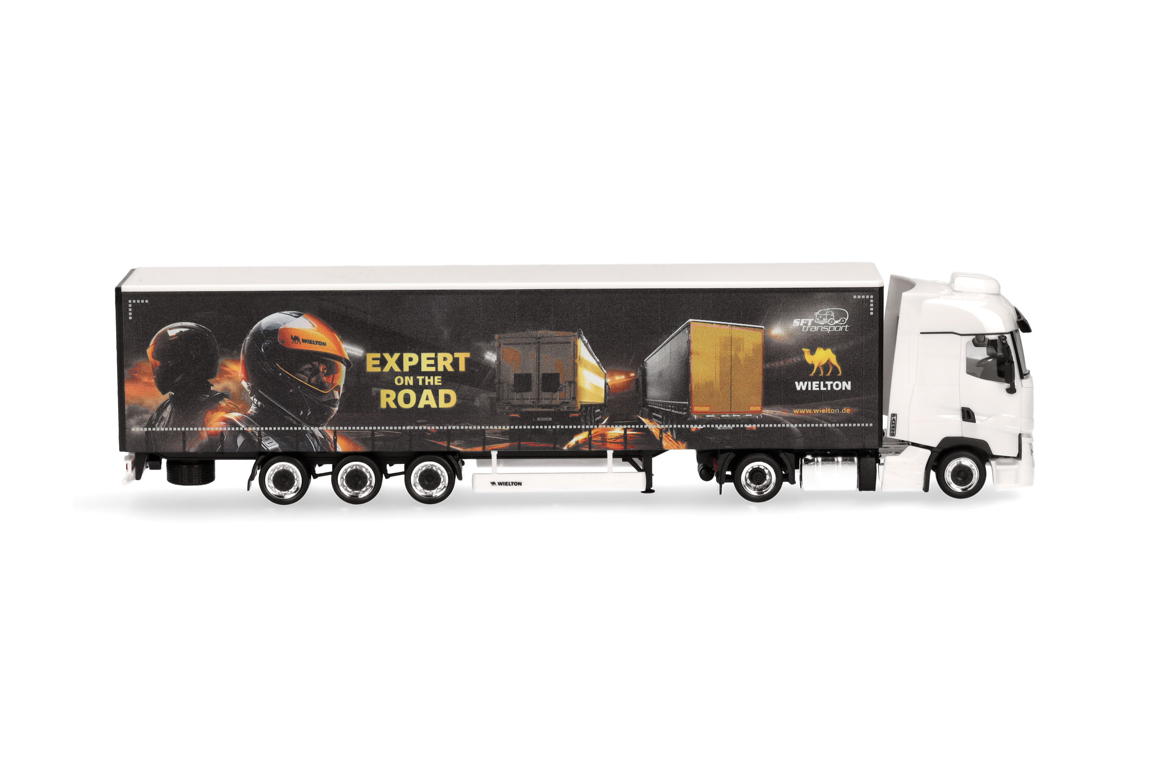 Herpa 317467 | Renault T facelift | Lowlinergradinenplanen-Sattelzug | SFT/Wielton | 1:87