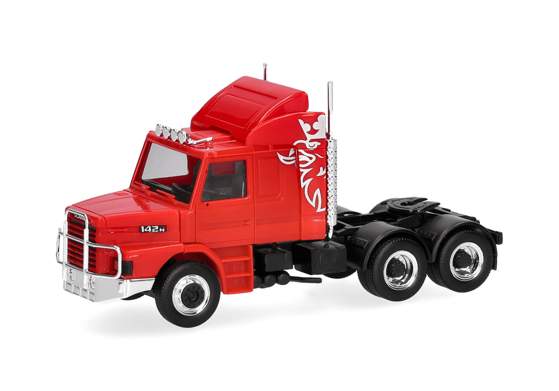 Herpa 319416-002 | Scania Hauber 142 | 3achs (6x4) | rot | 1:87