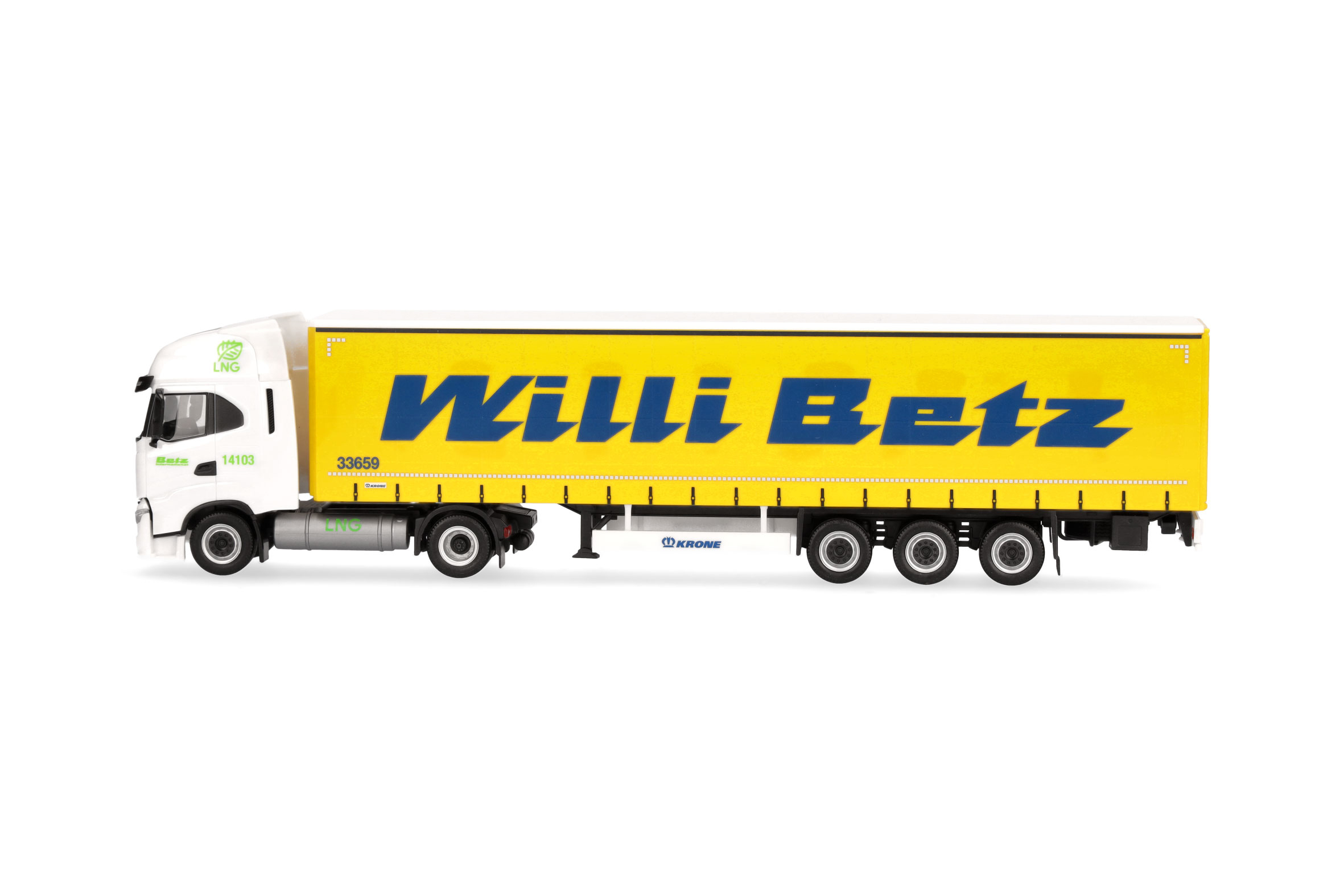 Herpa 317931 | Iveco S-Way LNG Gardinenplanen-Sattelzug | Willi Betz | 1:87