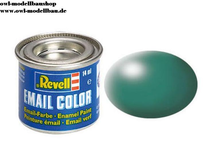 Revell Email Color Farben, Dose 14 ml, 88 verschiedene Farbtöne-32365, seidenmatt, patinagrün, RAL 6000
