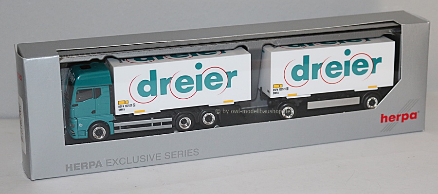 Herpa 953672 | MAN TGX GX Wechselkoffer-Hängerzug | Dreier | 1:87