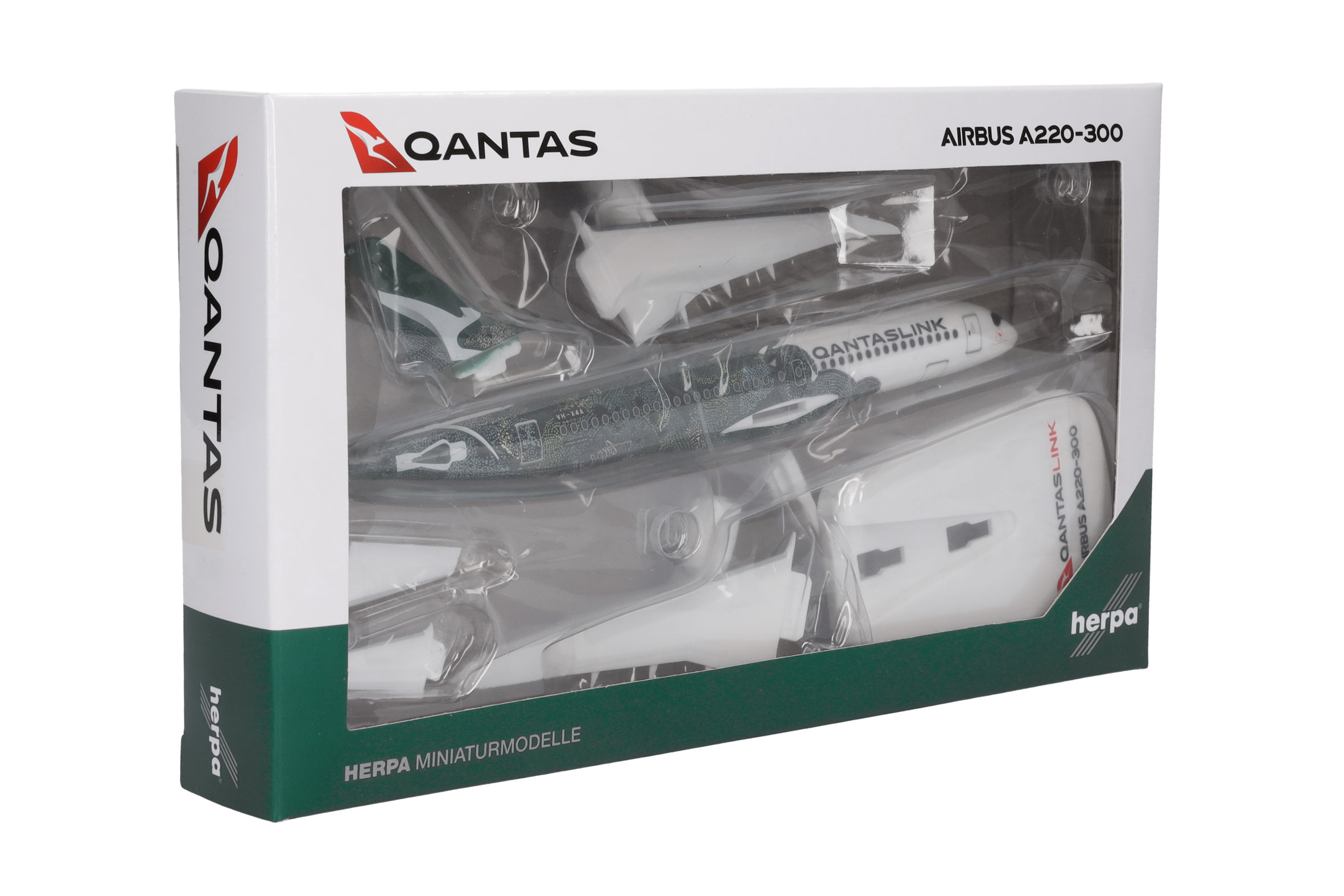 Herpa Wings SF 614399 | QantasLink | Airbus A220-300 - Flying Art Series / Minyma Kutjara Tjukurpa – VH-X4A | 1:200