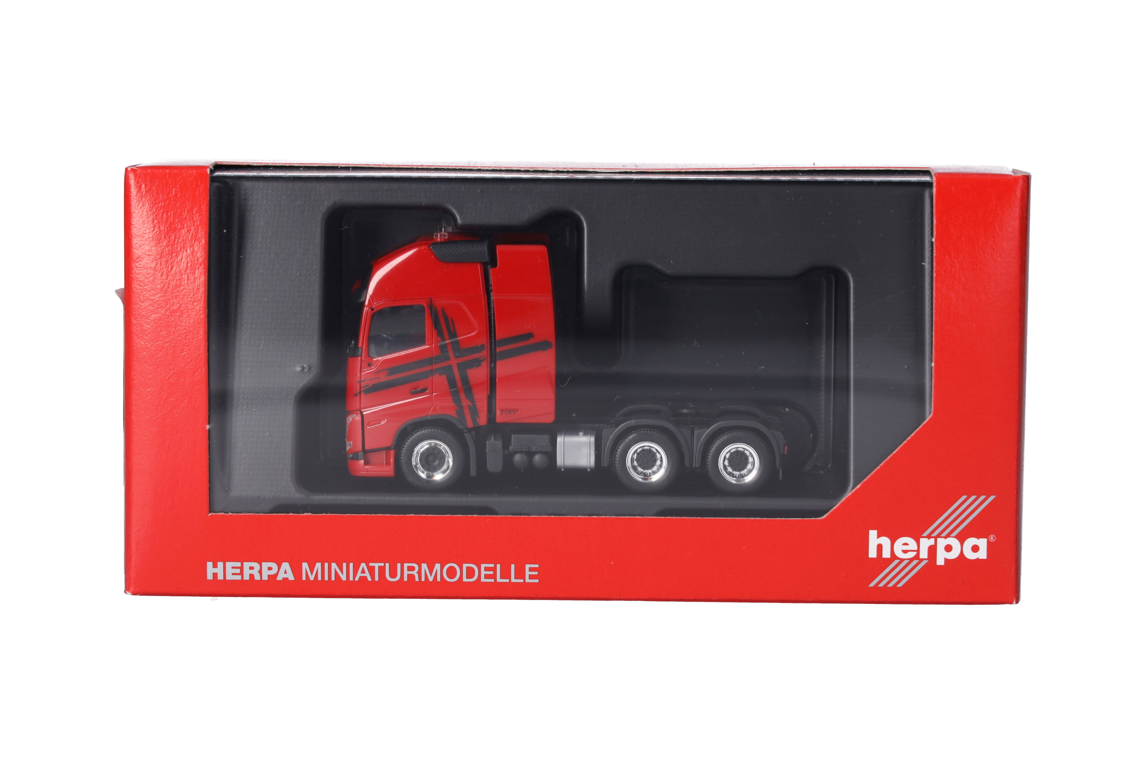 Herpa 318624-002 | Volvo FH 16 GL XL 2020 mit Schwerlastturm 3achs |  rot-schwarz | 1:87