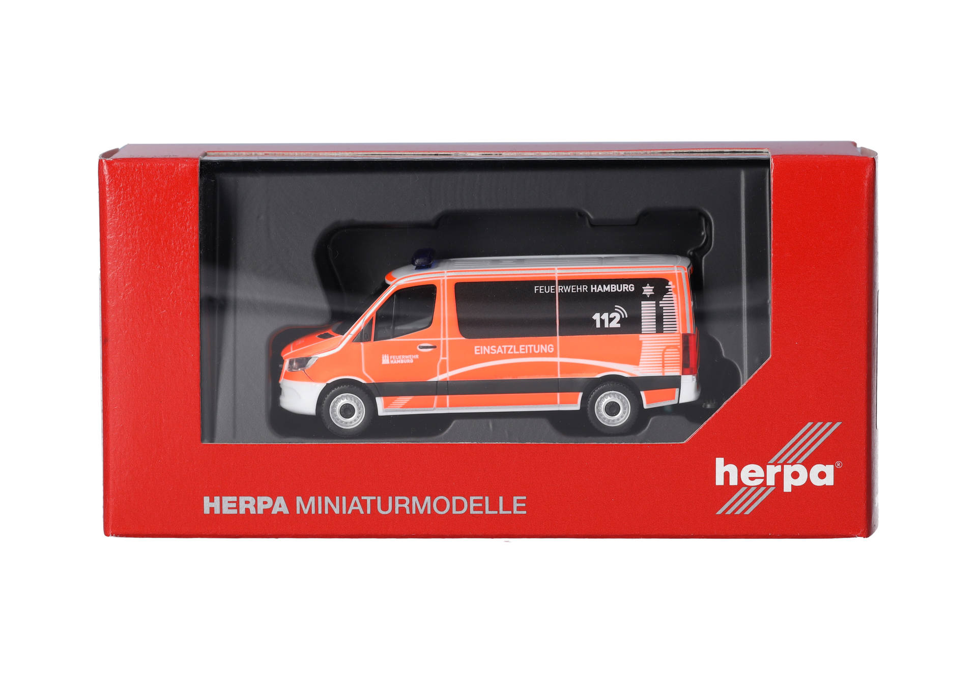 Herpa 098830 | MB Sprinter '18 Bus Flachdach Einsatzleitwagen | FW HH/Einsatzleitung | 1:87
