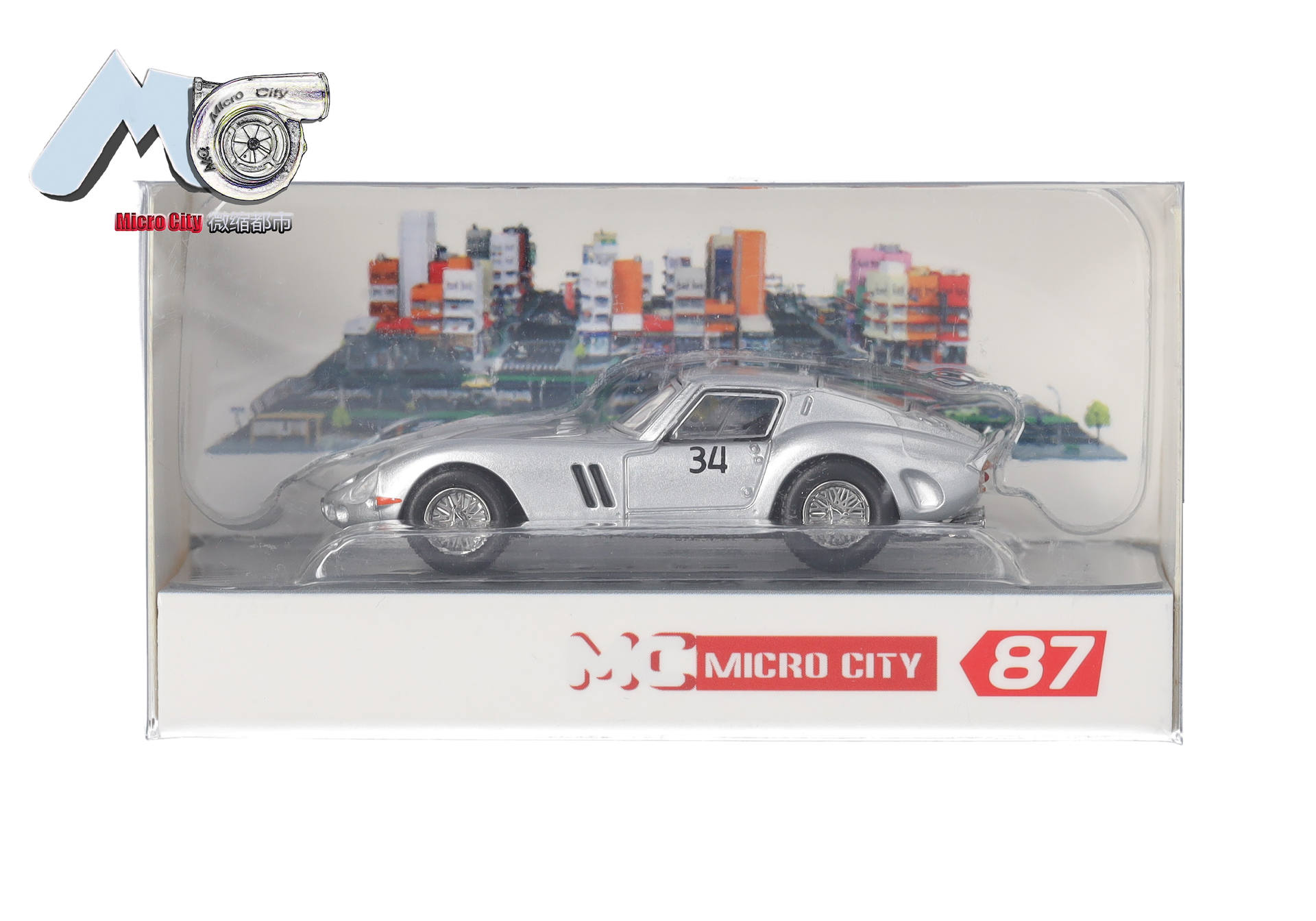 Herpa MicroCity 87MC000060 | Ferrari 250 GTO "34" | silber | 1:87