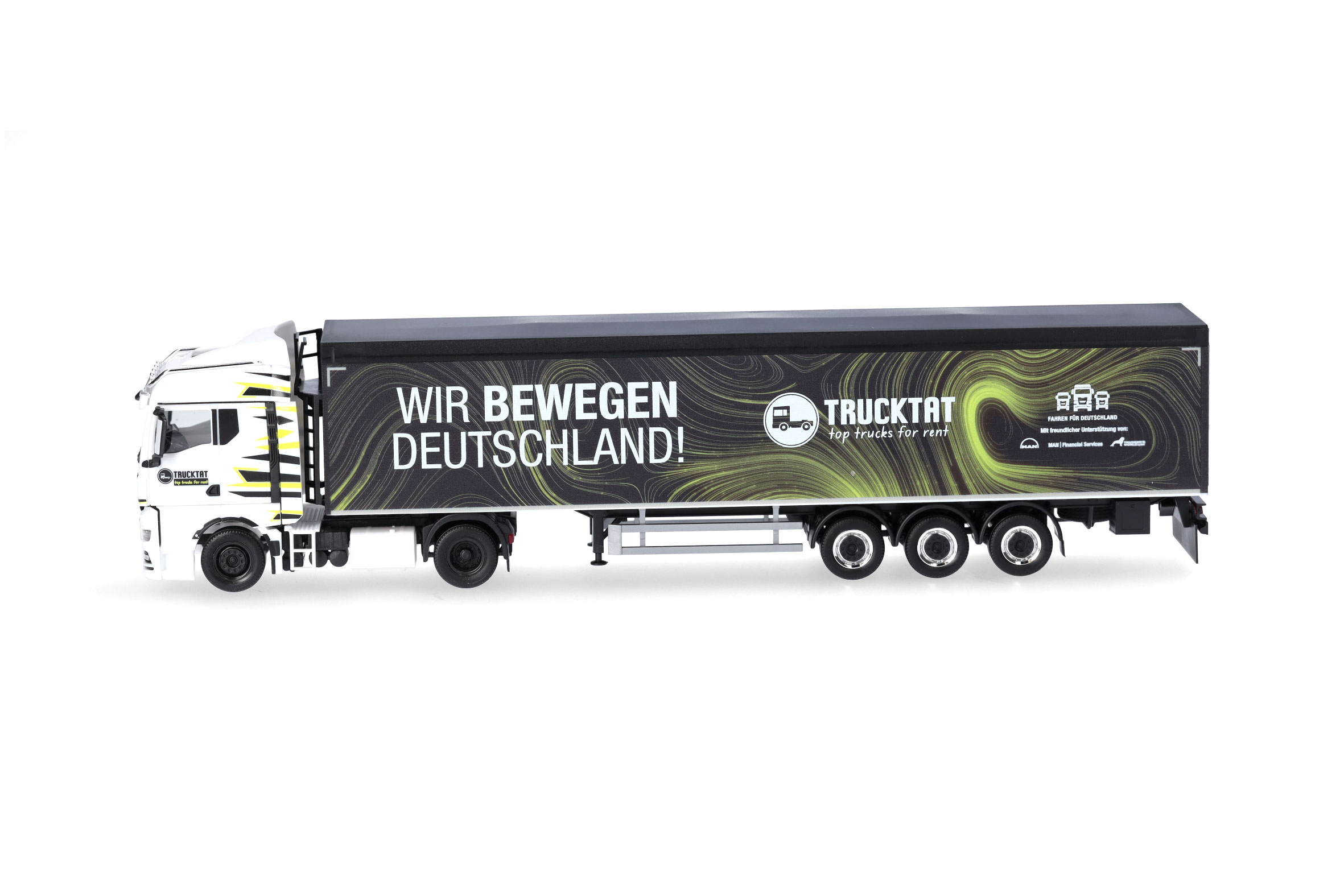 Herpa 317177 | MAN TGX GM Schubboden-Sattelzug | Trucktat / Wir bewegen Deutschland | 1:87