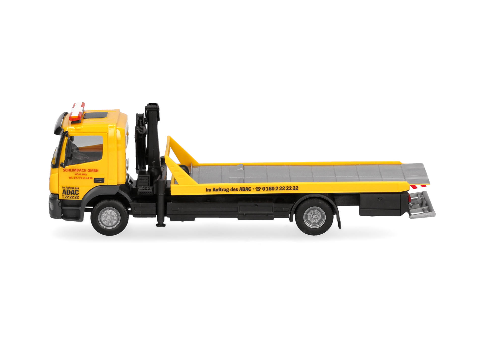 Herpa 321273 | MB Atego '13 | Plateau-Abschlepp-LKW | ADAC/Schlimbach | 1:87