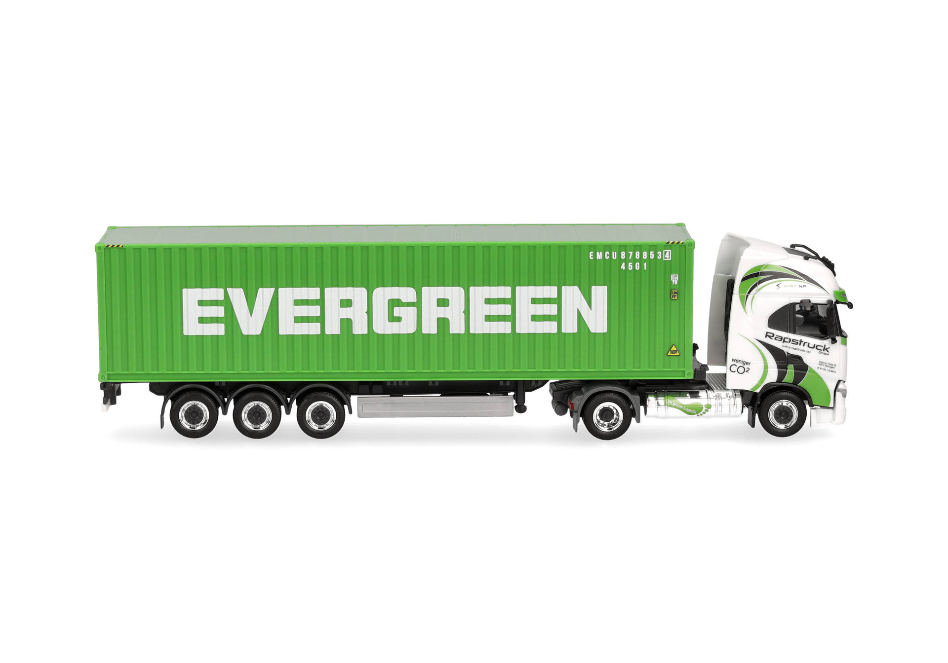 Herpa 319942 | Iveco S-Way LNG 40ft. Container-Sattelzug "Rapstrucks / Evergreen" | 1:87