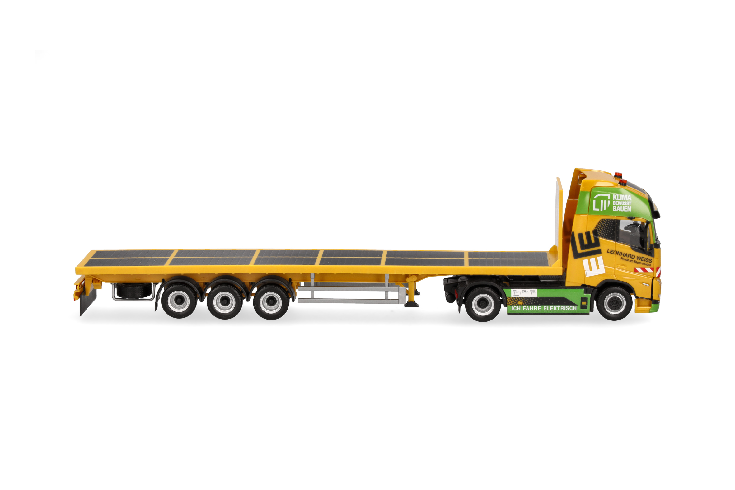Herpa 958622 | Volvo FH Electric Pritschen Sattelzug | Leonhard Weiss - Klima | 1:87