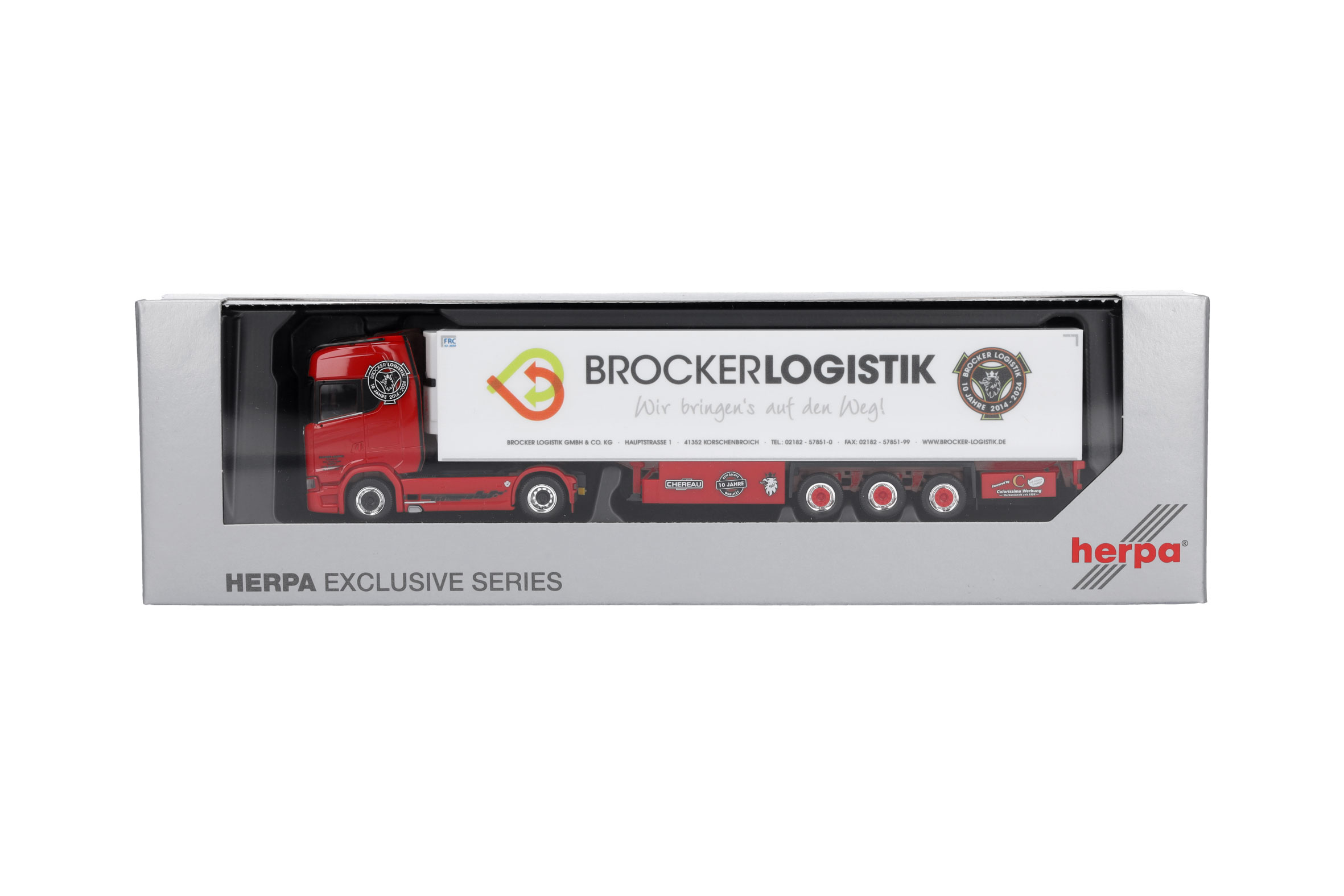 Herpa 959025 | Scania CS20 HD V8 Kühlkoff er-Sattelzug | Brocker | 1:87