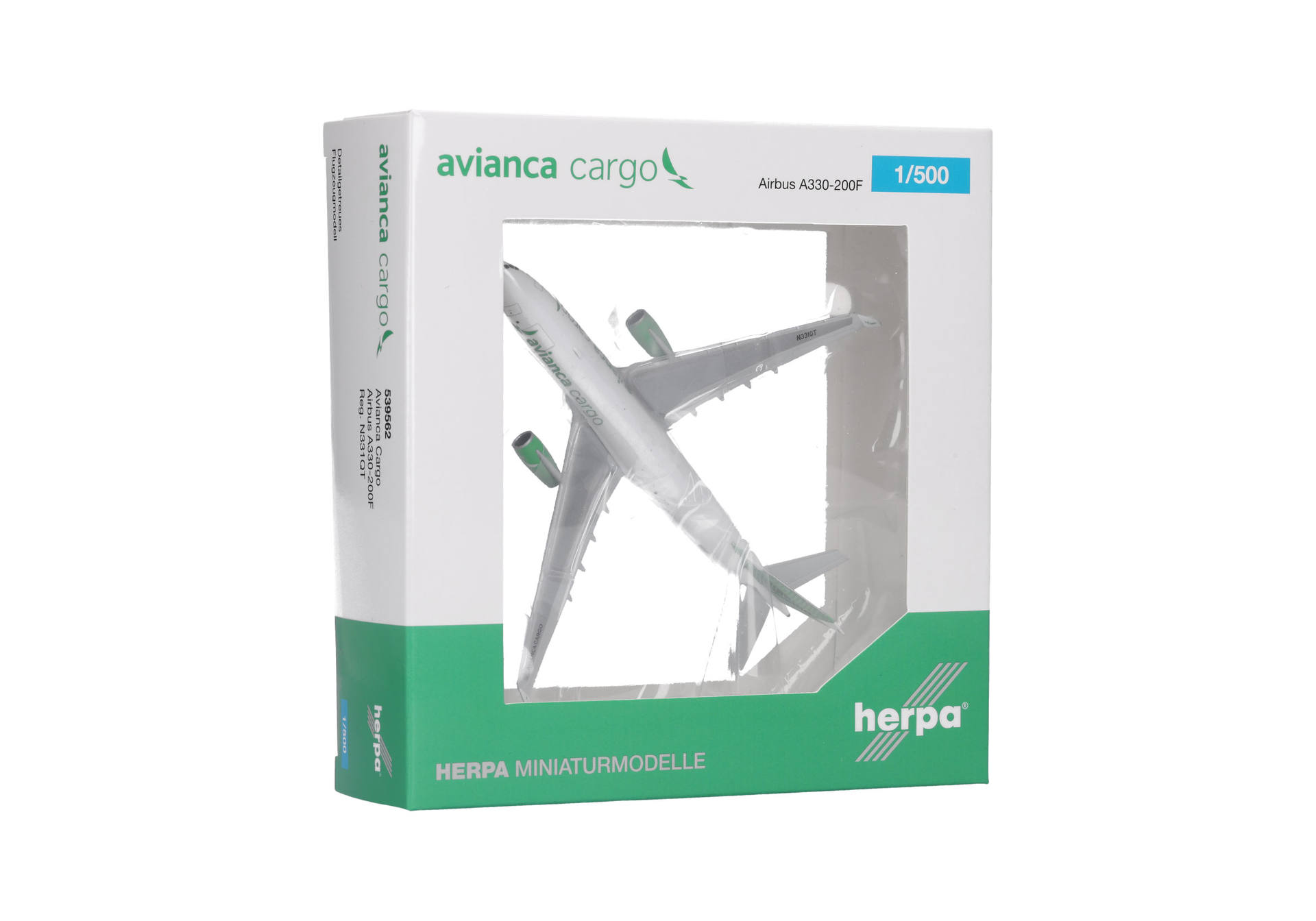 Herpa Wings 539562 | Avianca Cargo | Airbus A330-200F - green livery | 1:500