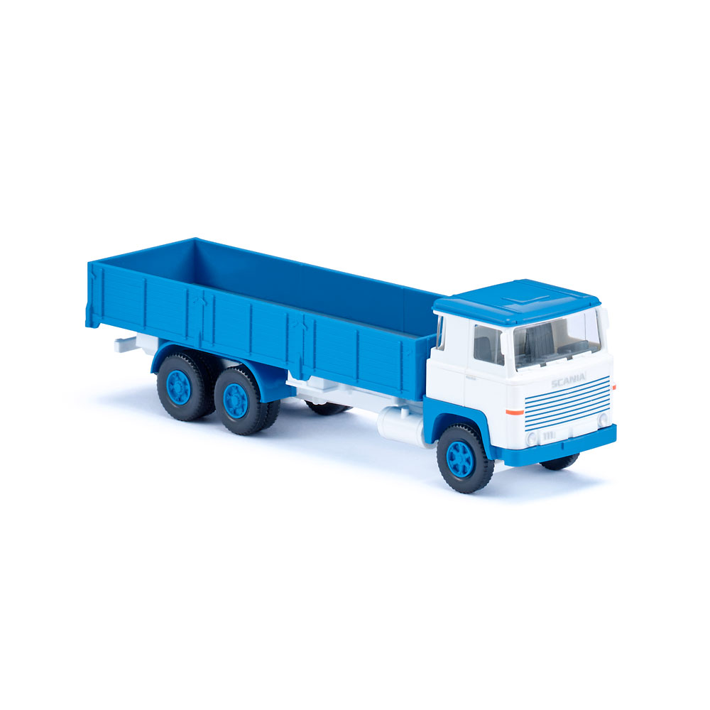 Wiking 043310 | Scania 111 LBT | Hochbordpritschen-Lkw | weiß/himmelblau | 1:87