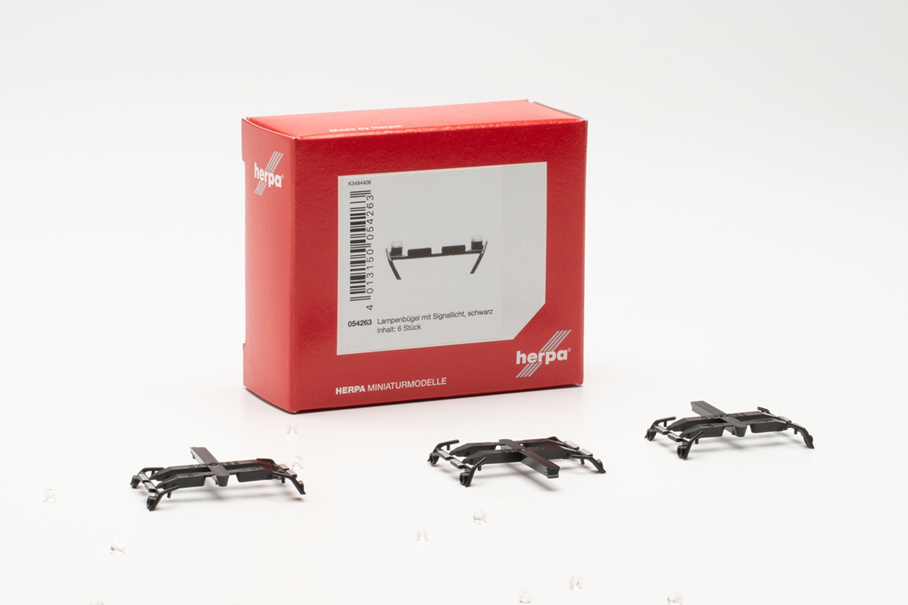 Herpa Zubehör 054263 | Lampenbügel schwarz mit Signallichtern ( 6 Stk.) | 1:87