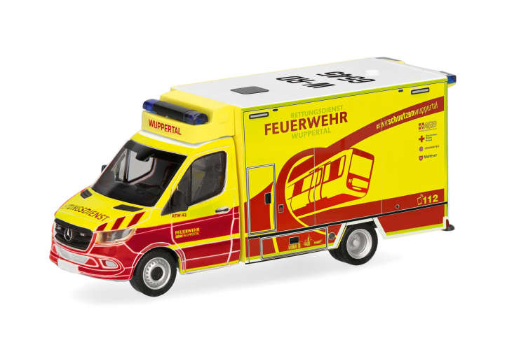 Herpa 099752 | Mercedes-Benz Sprinter '18 Fahrtec RTW | FW Wuppertal | 1:87