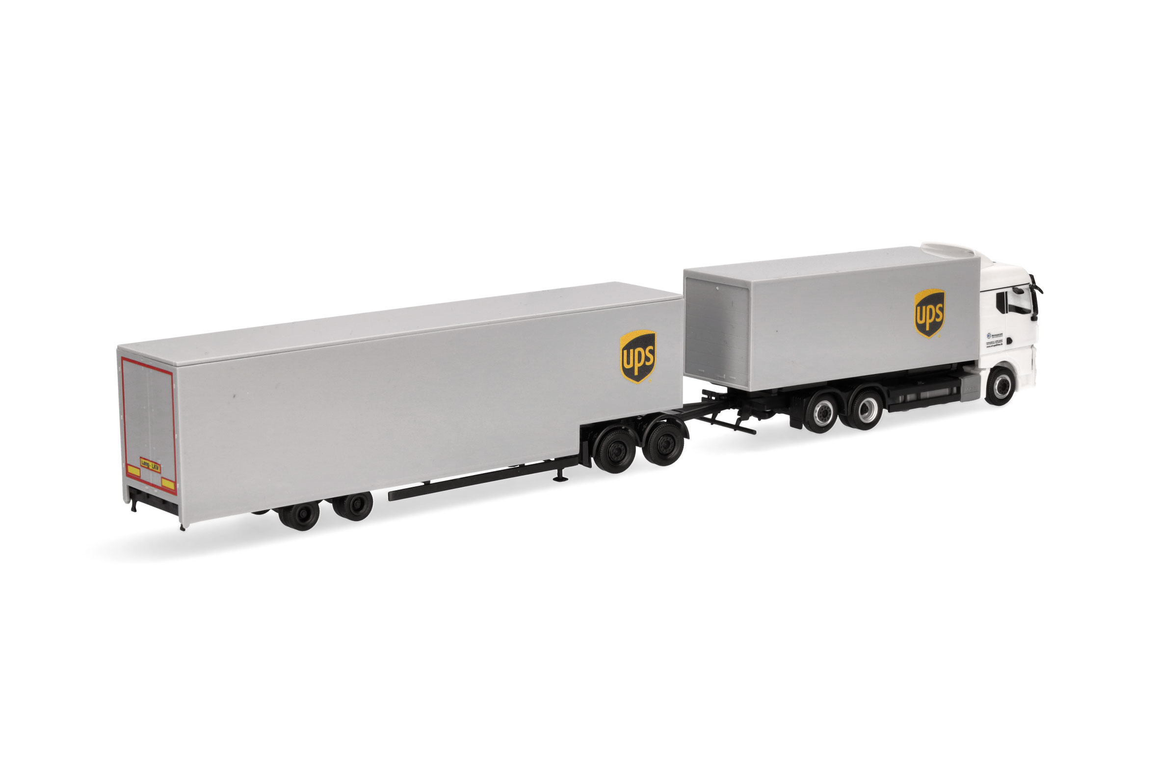 Herpa 318570 | MAN TGX GM Wechselkoffer-LKW mit Jumbokofferauflieger | UPS  | 1:87