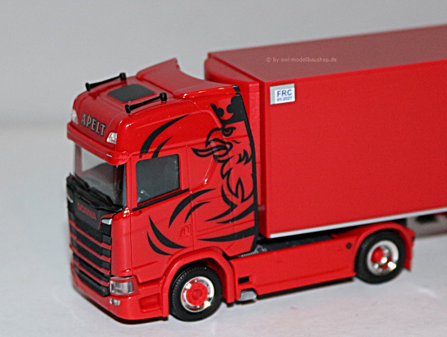 Herpa 954655 | Scania CS 20 HD Kühlkoffer-Sattelzug | Apelt | 1:87