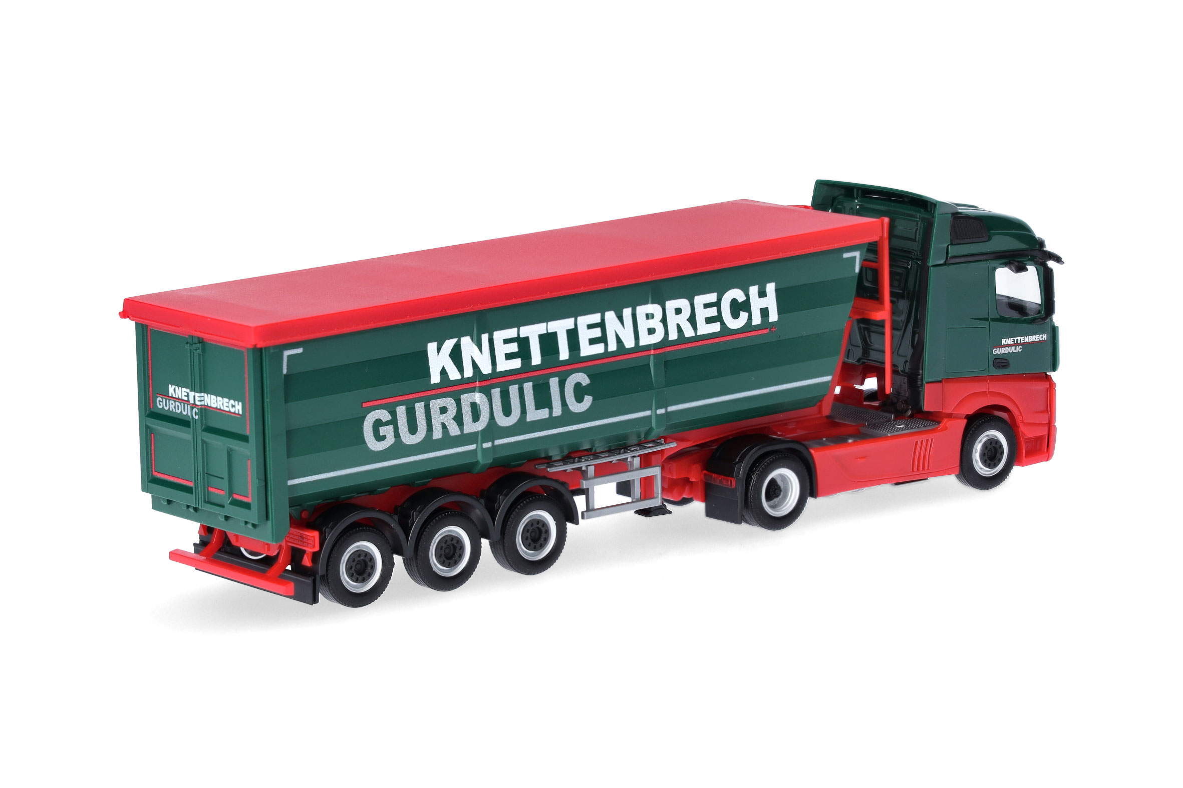 Herpa 318518 | MB Actros Streamspace Stahlmulden-Sattelzug | Knettenbrech u. Gurdulic| 1:87