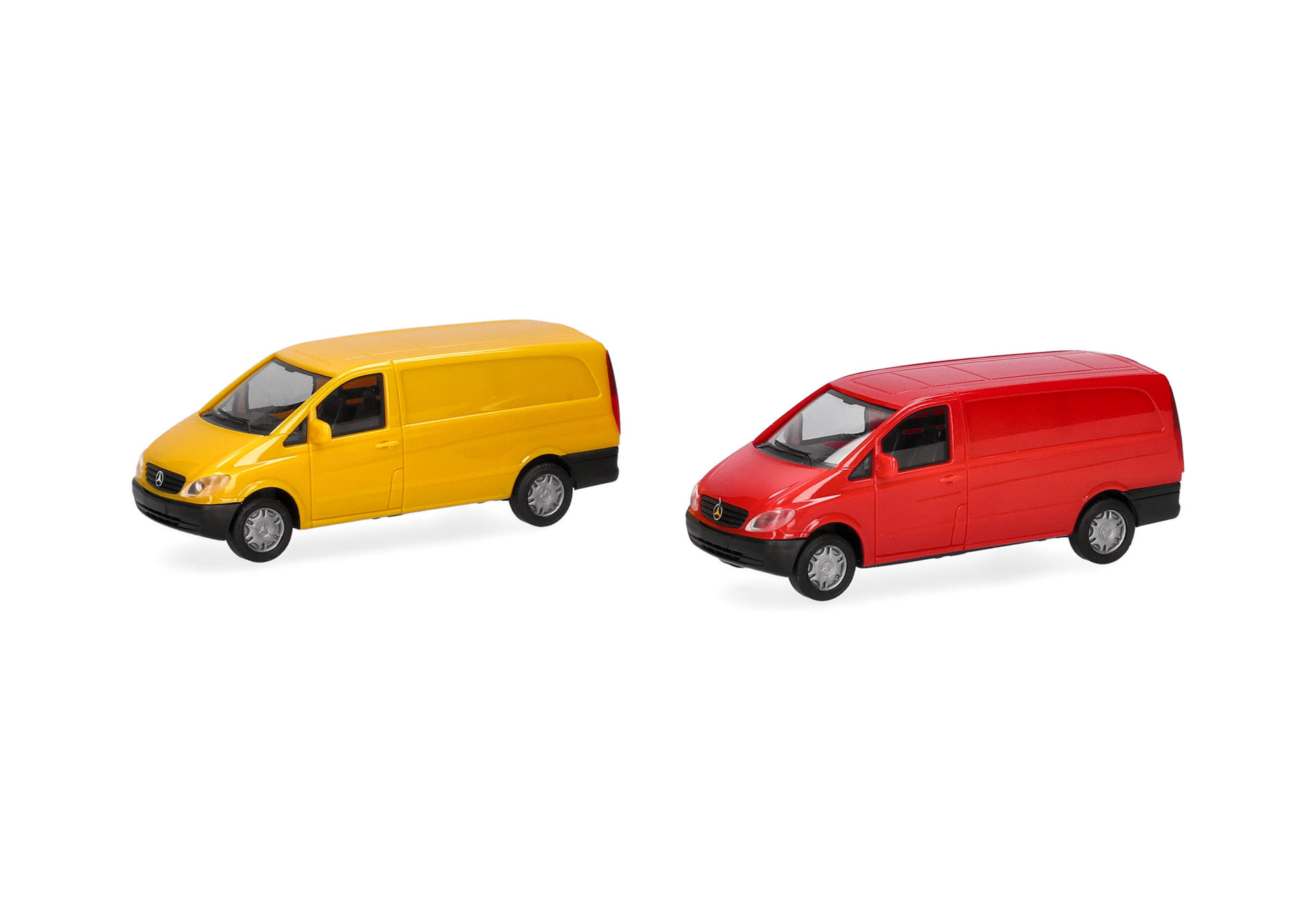 Herpa MiniKit 014243-002 | Mercedes-Benz Vito Kastenwagen  2002 | ginstergelb/rot | 1:87