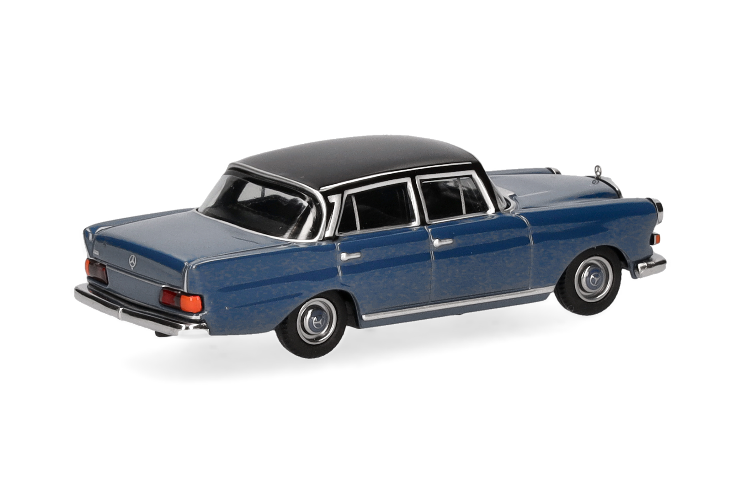 Herpa 430739-004 | Mercedes-Benz 200 Heckflosse | blau/schwarz | 1:87