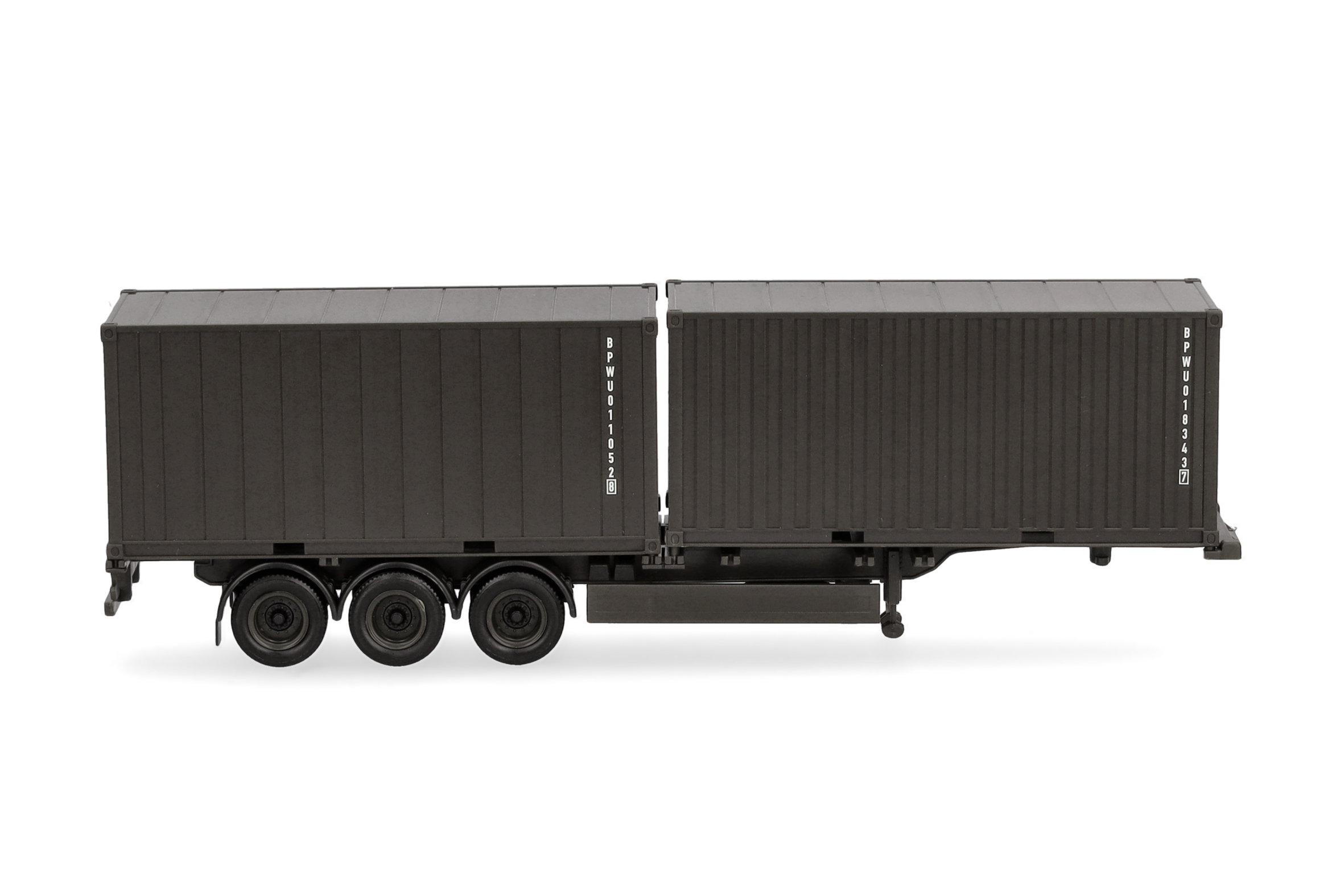 Herpa 747240 | Containerauflieger 3achs |  2 x 20ft. Container | Bundeswehr | 1:87