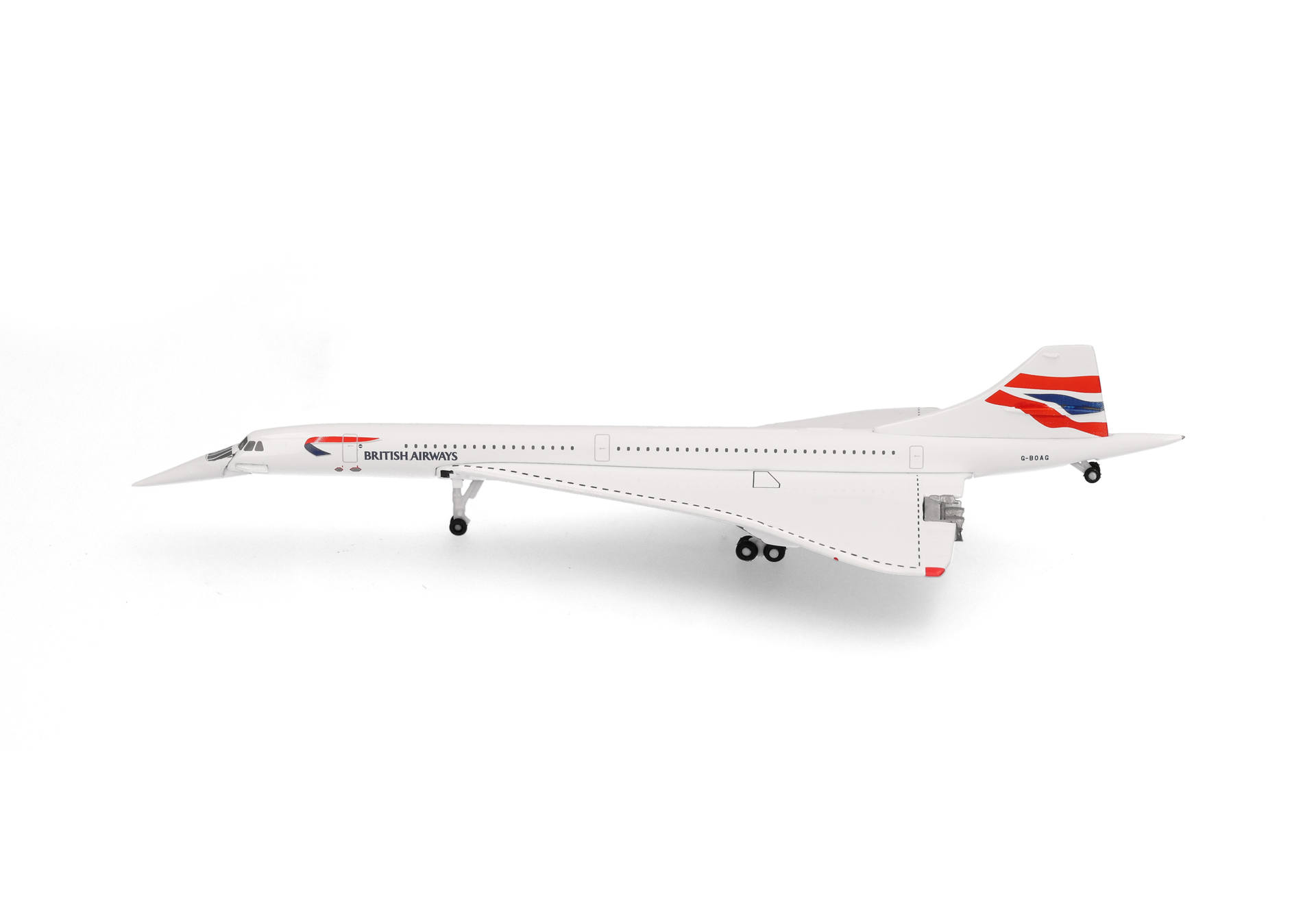 Herpa Wings 539203 | British Airways Concorde | Union Flag livery - nose down | G-BOAG | 1:500