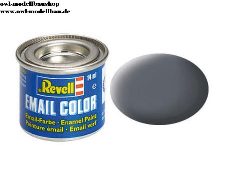 Revell Email Color Farben, Dose 14 ml, 88 verschiedene Farbtöne-32174, matt, geschützgrau