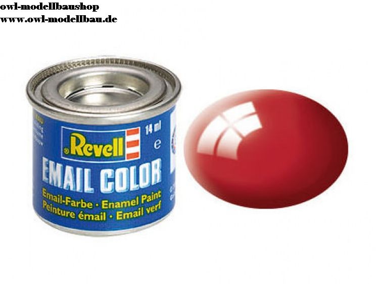 Revell Email Color Farben, Dose 14 ml, 88 verschiedene Farbtöne-32134, glänzend, ferrari rot