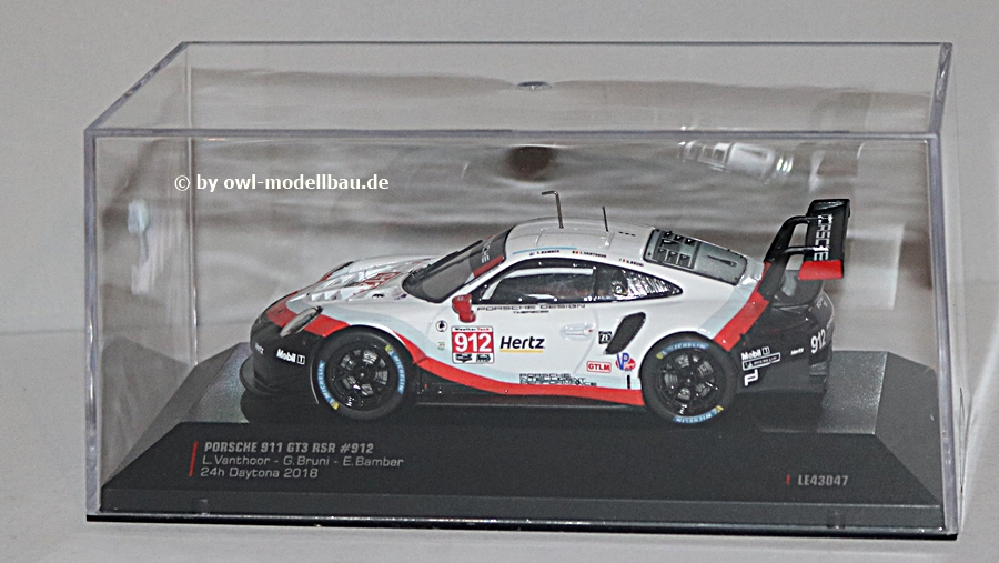 ixo Models LE43047 - Porsche 911 (991) GT3 RSR - #912 - 24h LeMans - 2018. 1:43