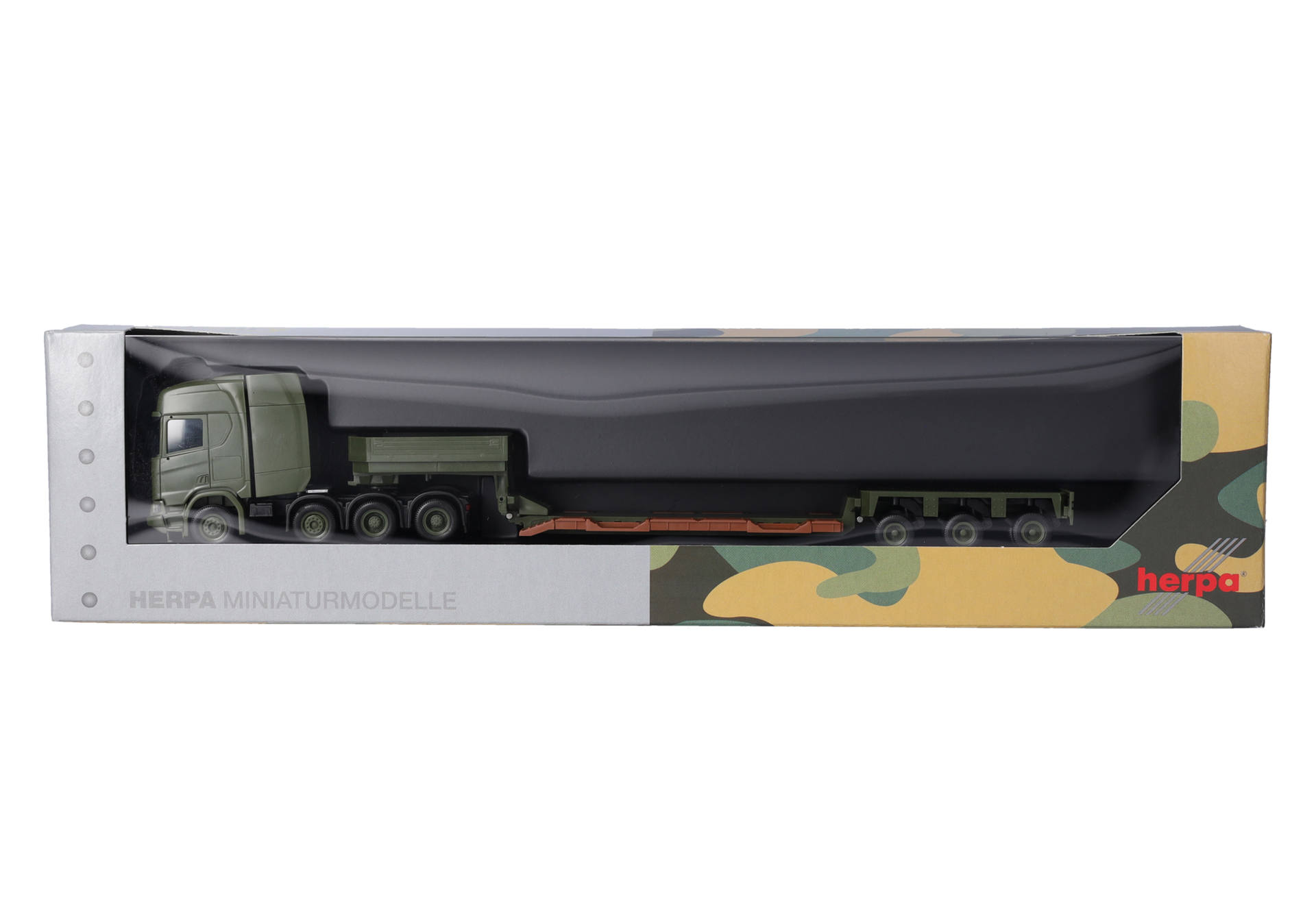 Herpa 747295 | Scania CR 20 HD Tieflade-Sattelzug | Dänische Armee | 1:87