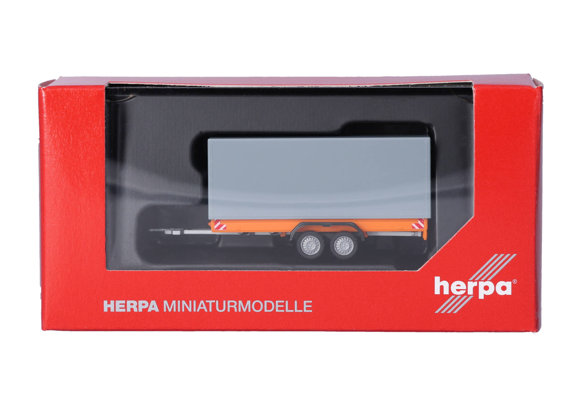 Herpa 055468 | LKW Tandem-Planenanhänger | orange/grau | 1:87