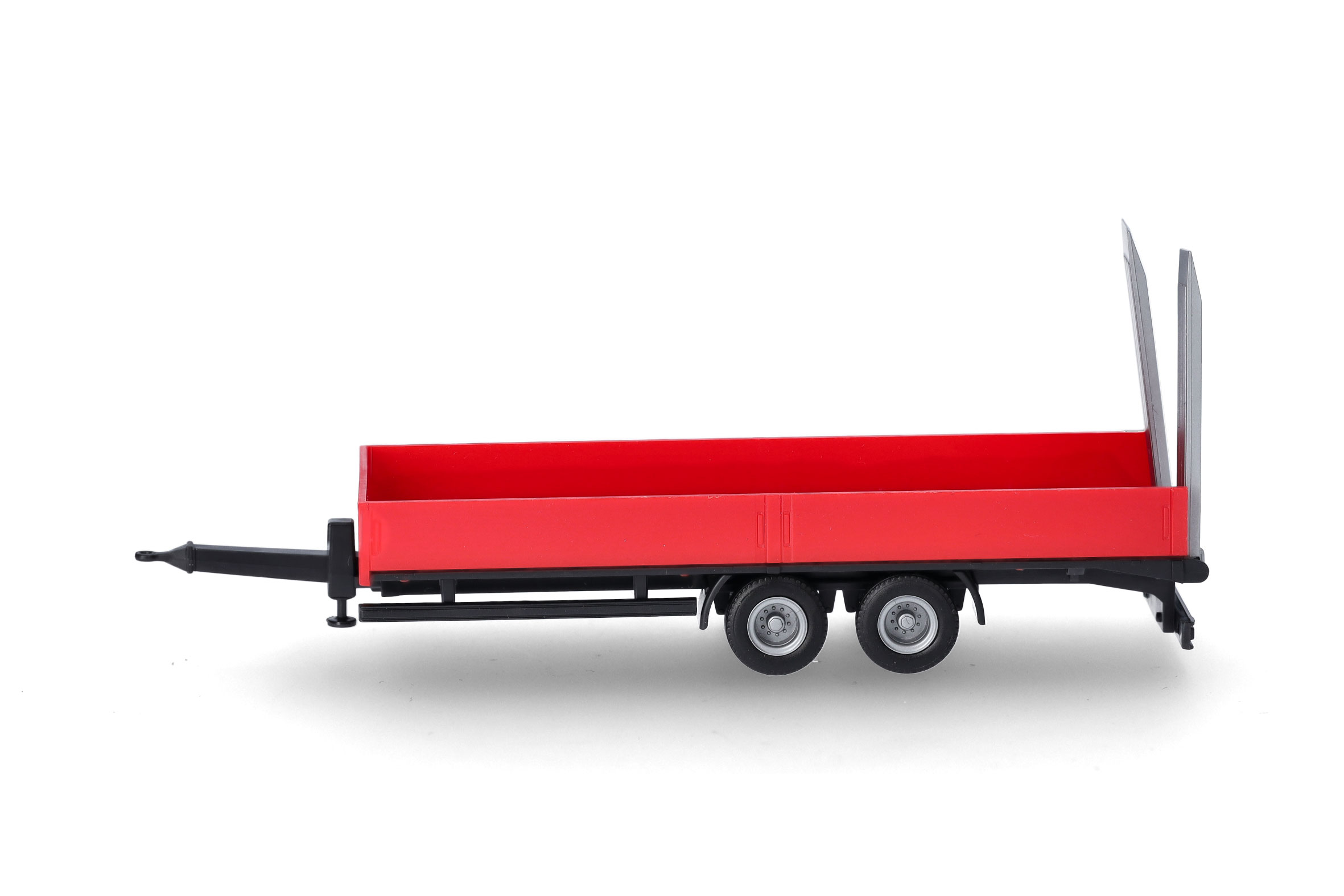 Herpa 076913-002 | LKW Tiefladetandemanhänger mit Auffahrrampen 2achs, rot | 1:87